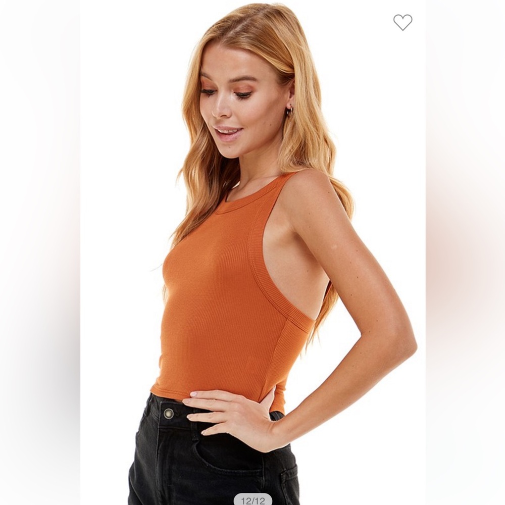 Burnt Orange Tank With Back Detail Size: Small